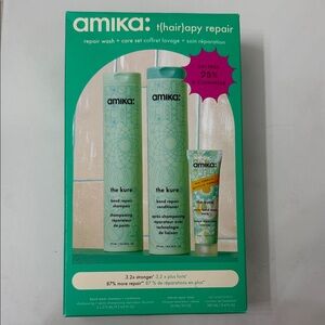 amika The Kure Repair Wash + Care Set — Green